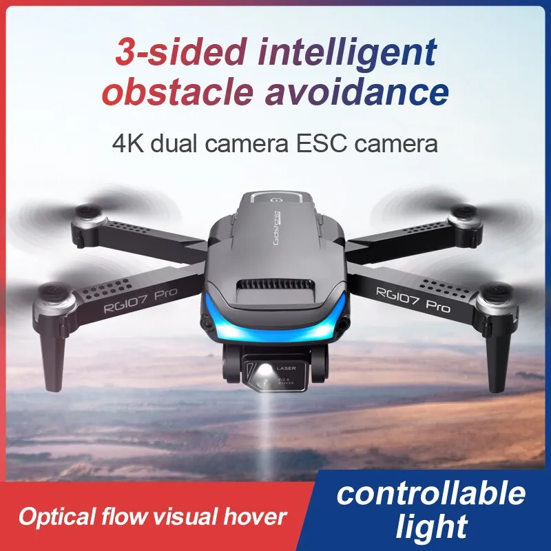 Pro Drone ESC 4K Dual HD Camera Professional Mini Drone Obstacle Avoidance Helicopter Foldable Quadcopter RC Drone Toy