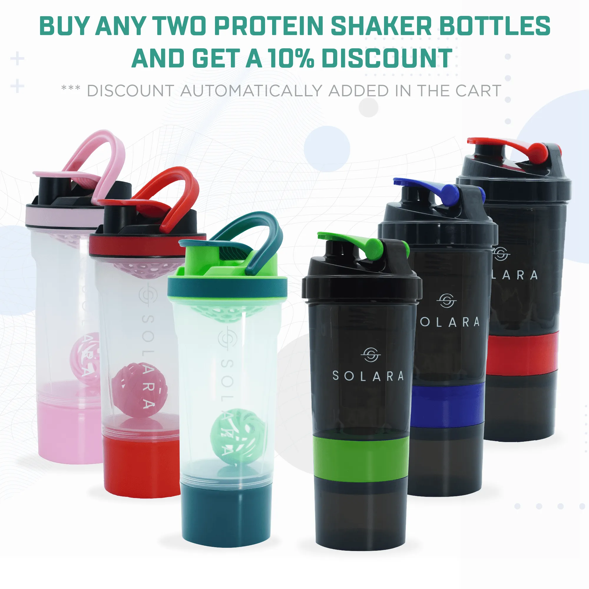 Protein Shaker Bottle with Shaker Ball & Mixing Grid -650 ML