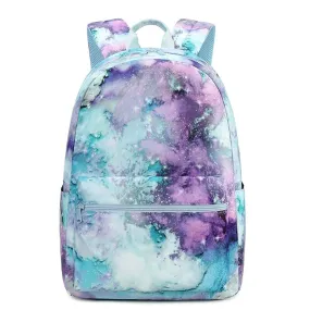 Purple & Green Tie Dye Galaxy School Bag Backpack