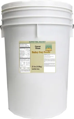 Rainy Day Foods Non-GMO Dehydrated Carrot Dices 5 Gallon 16 lbs Super Pail - 345 Servings