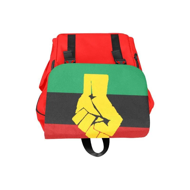 RBG Flag w/ Yellow Fist Shoulders Bookbag