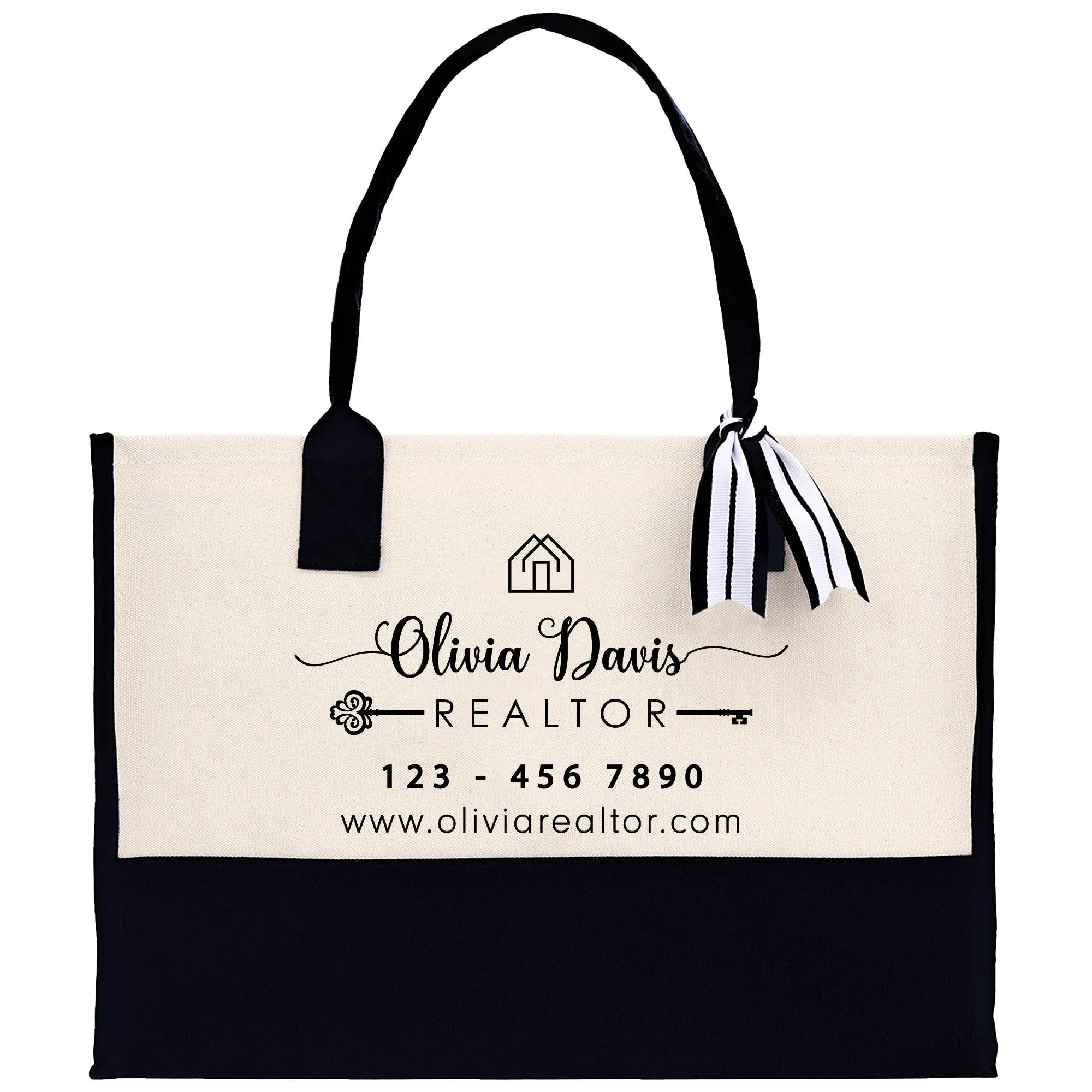 Realtor Tote Bag Personalized Business Tote Bag Custom Real Estate Agent Gift Bulk Business Logo Realtor Swag Real Estate Tote Bag (RET1016)