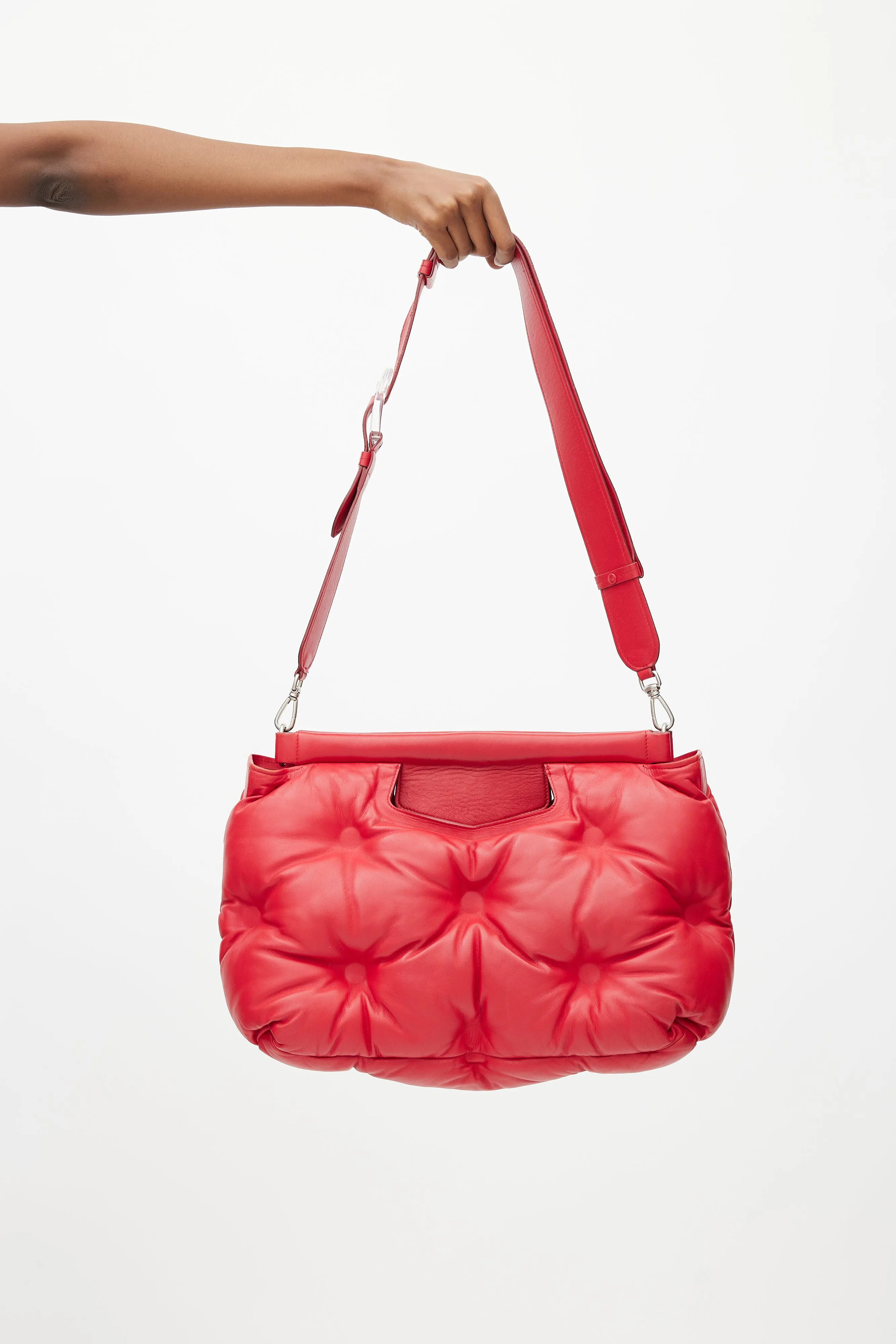 Red Leather Glam Slam Crossbody Bag