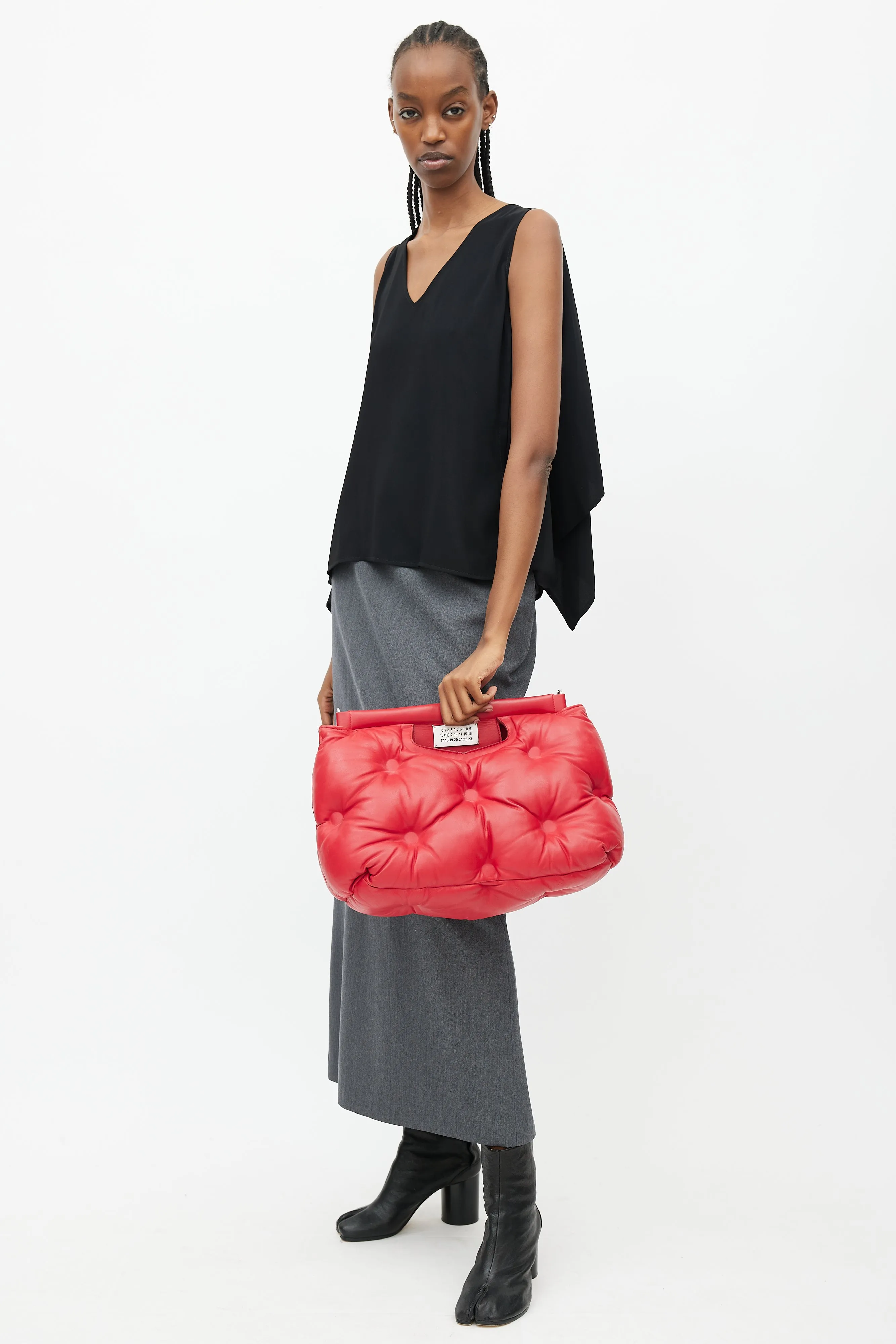 Red Leather Glam Slam Crossbody Bag