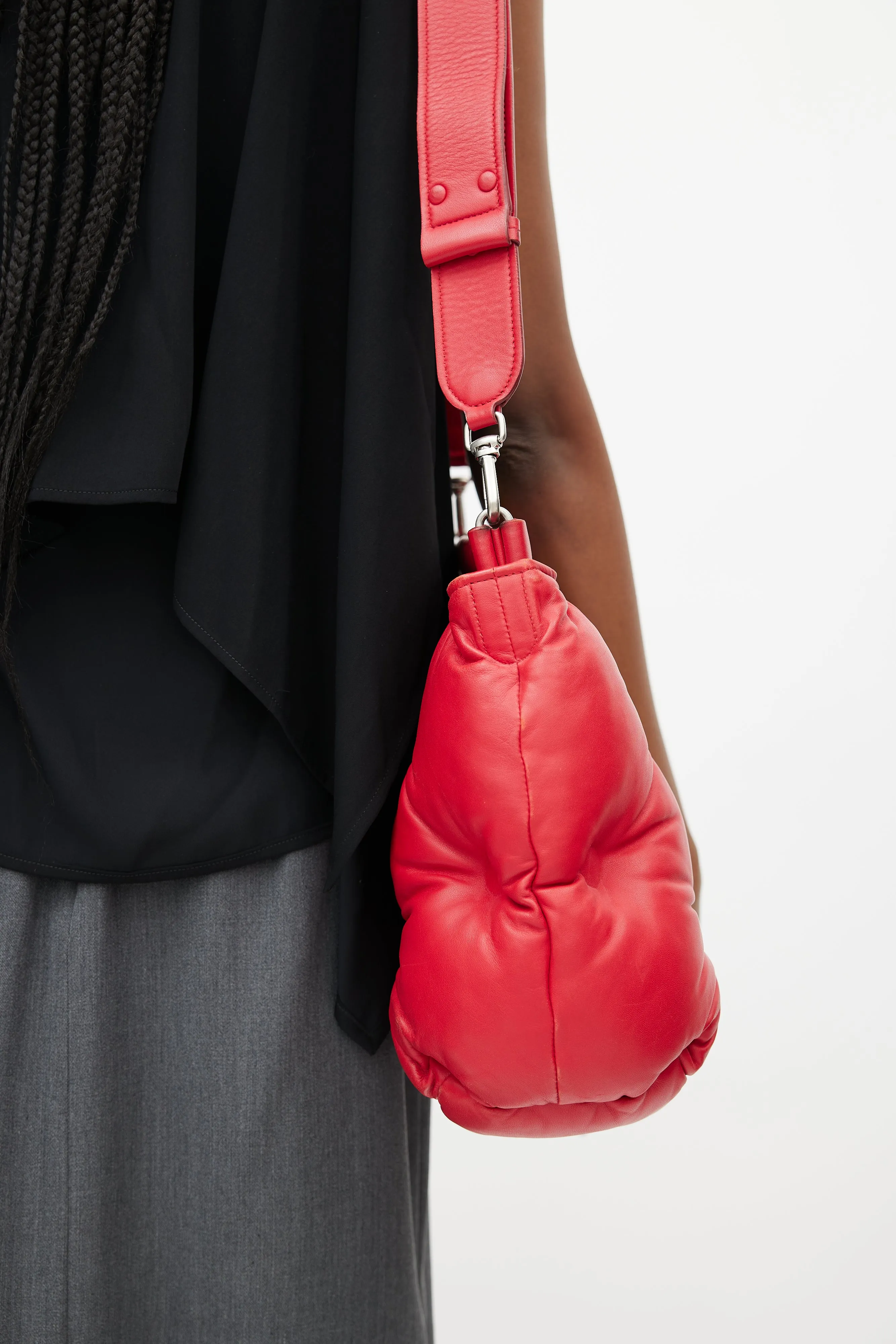 Red Leather Glam Slam Crossbody Bag