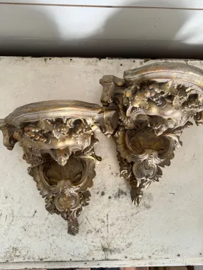 Set of Ornate Corbel Shelves