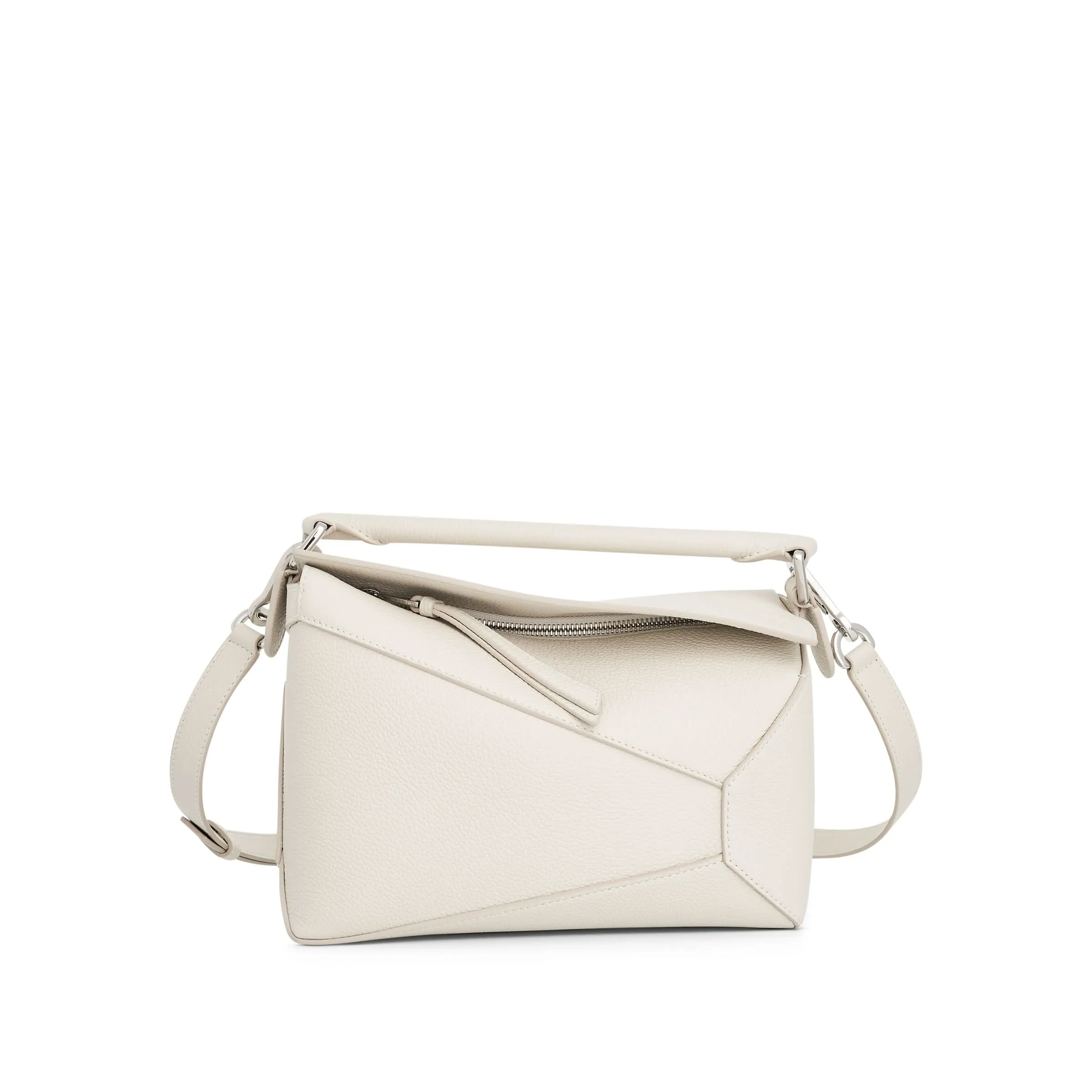 Small Puzzle Edge Bag in Soft White