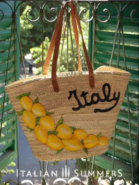 Straw Bag ITALY LEMONS made to order