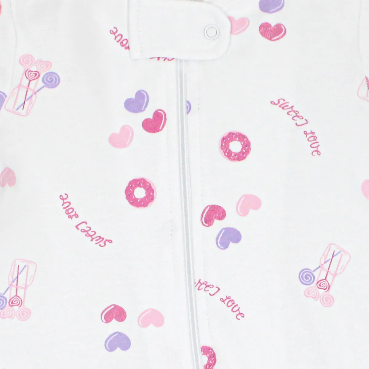 Sweet Love Zipper Footie | Baby Girl