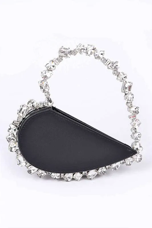 TEEK - Crystal Handle Heart Shape Clutch