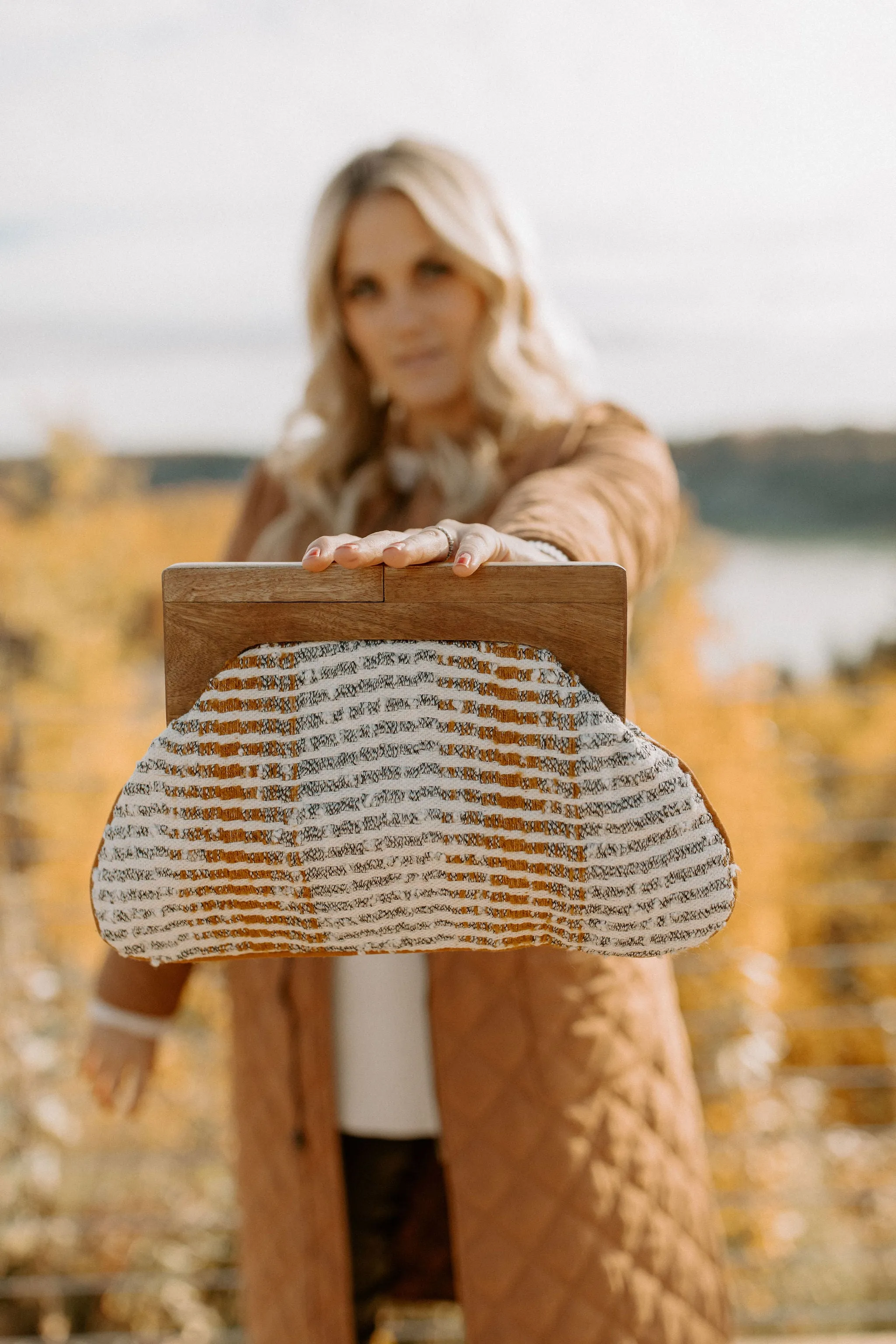 The Silas Beaded Clutch - Gold & Grey