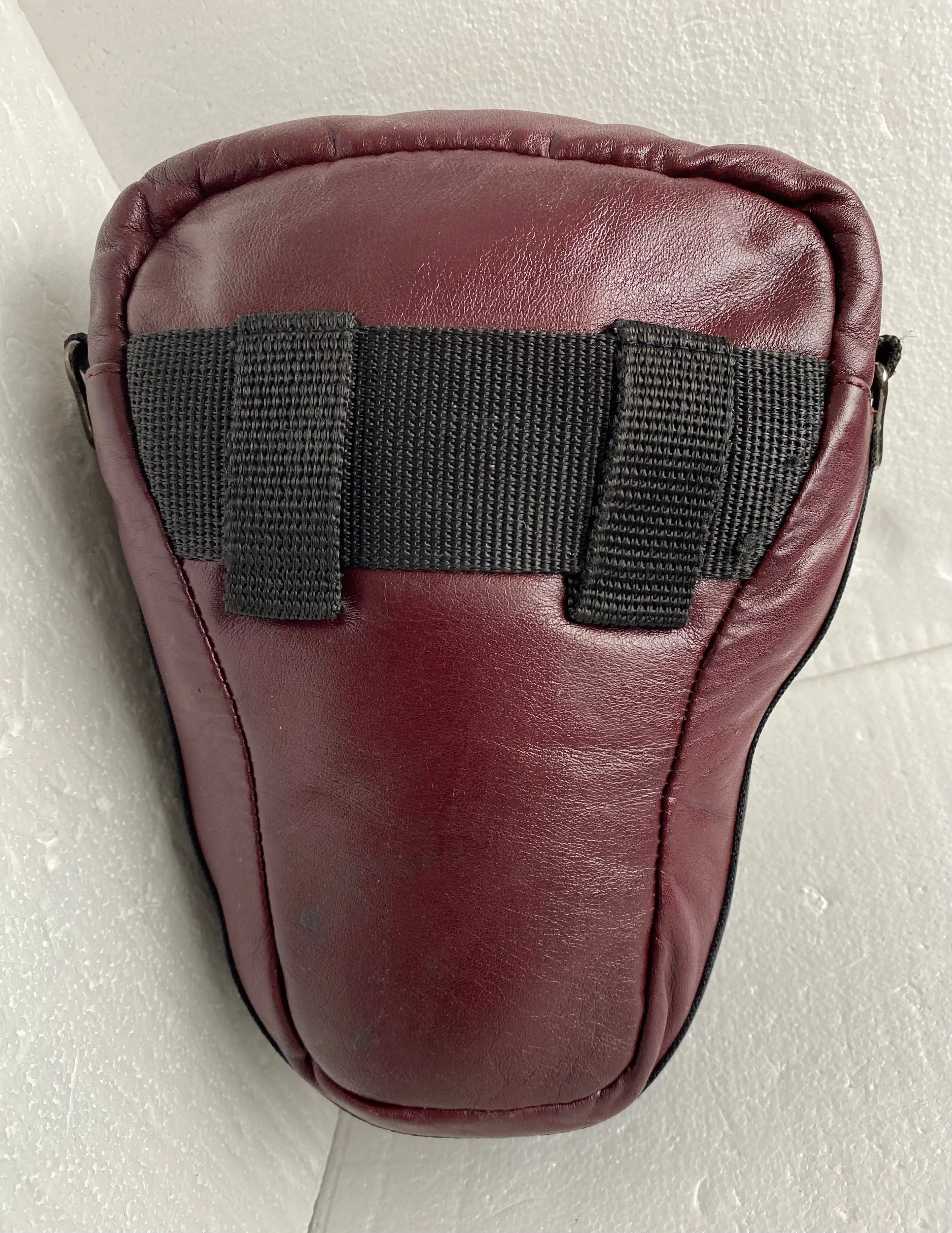 Three Star Vintage DSLR Holster Padded Leather Bag Burgundy - Used