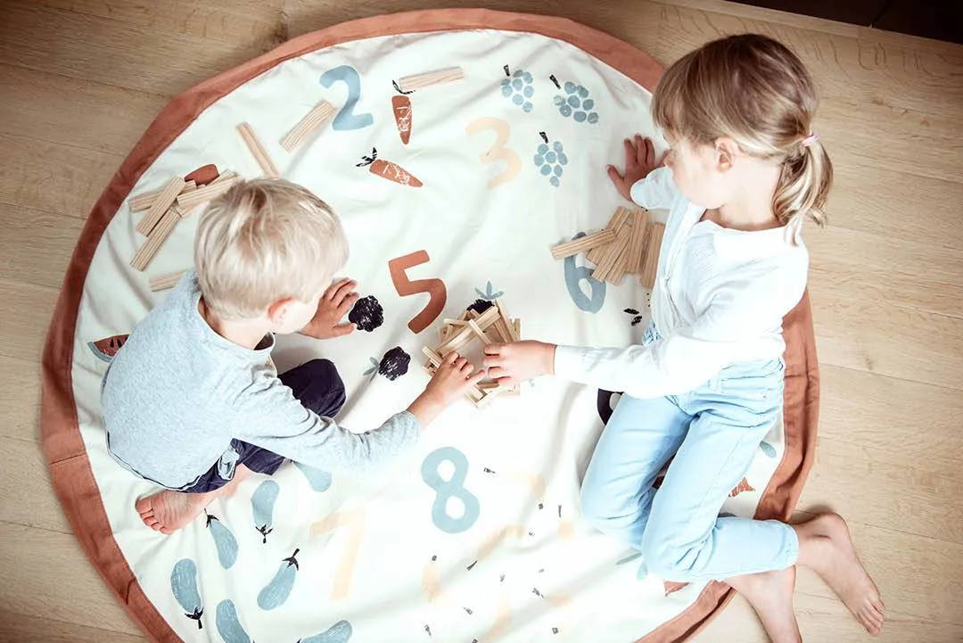 Veggie numbers toy storage bag