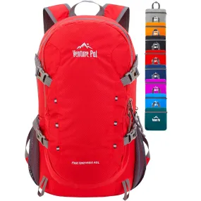 Venture Pal 40L Lightweight Packable Travel Hiking Backpack Daypack | A9-red