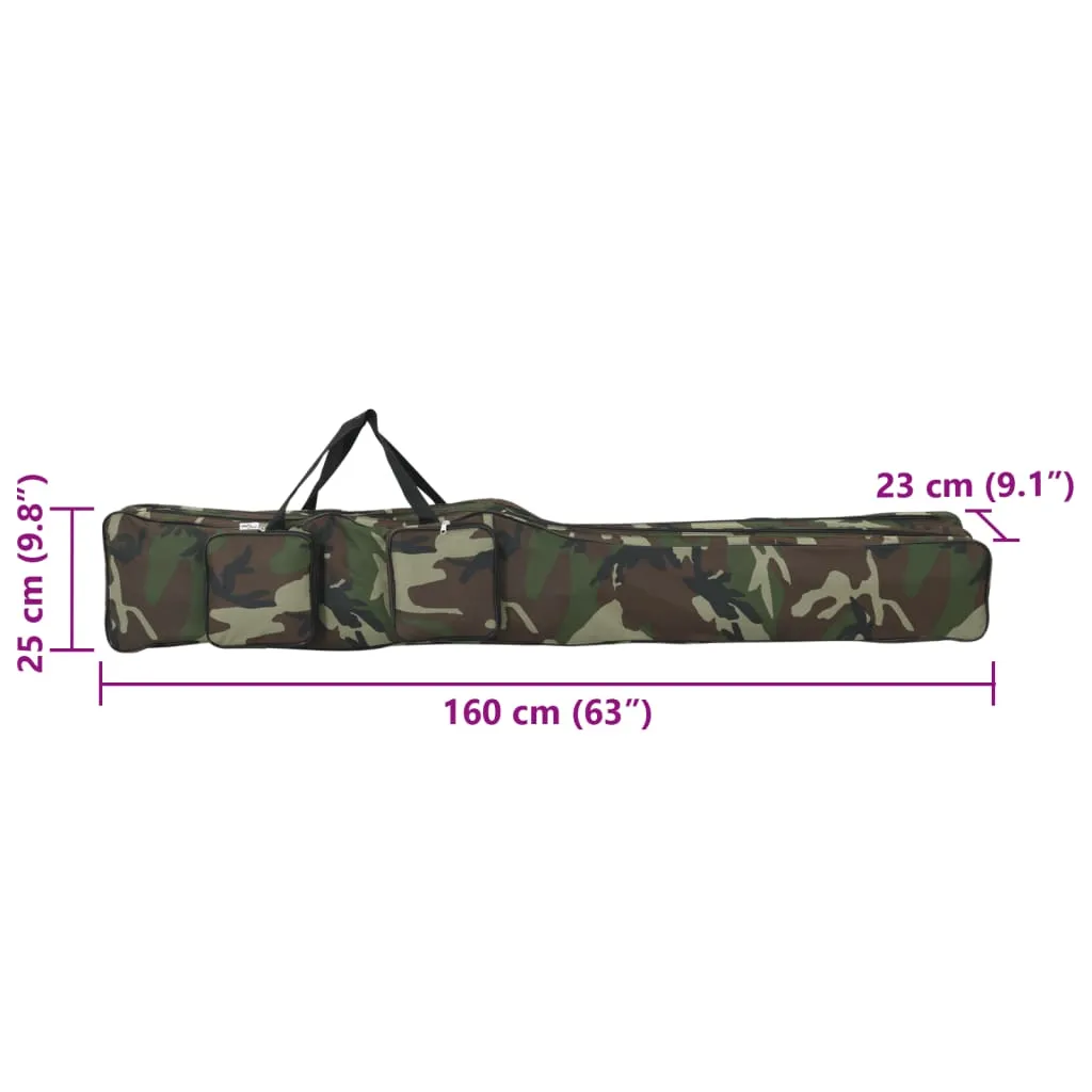 vidaXL Fishing Rod Bag Green Camouflage 160 cm Oxford Fabric