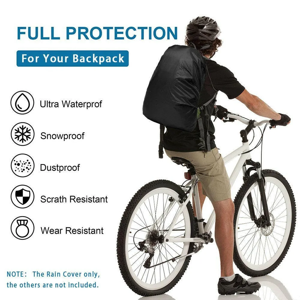 Waterproof Backpack Cover 30-45L Adjustable Bag Rain Cover for Cycling Hiking Camping Traveling