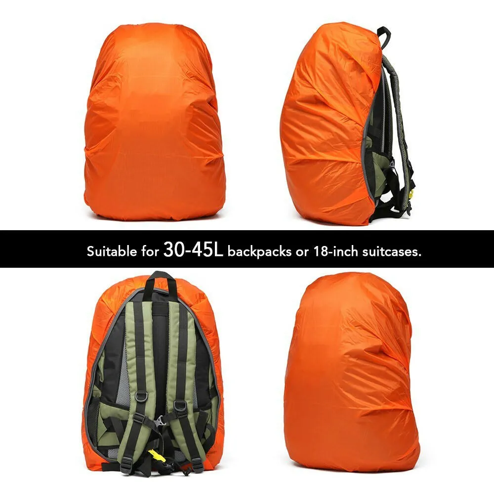 Waterproof Backpack Cover 30-45L Adjustable Bag Rain Cover for Cycling Hiking Camping Traveling