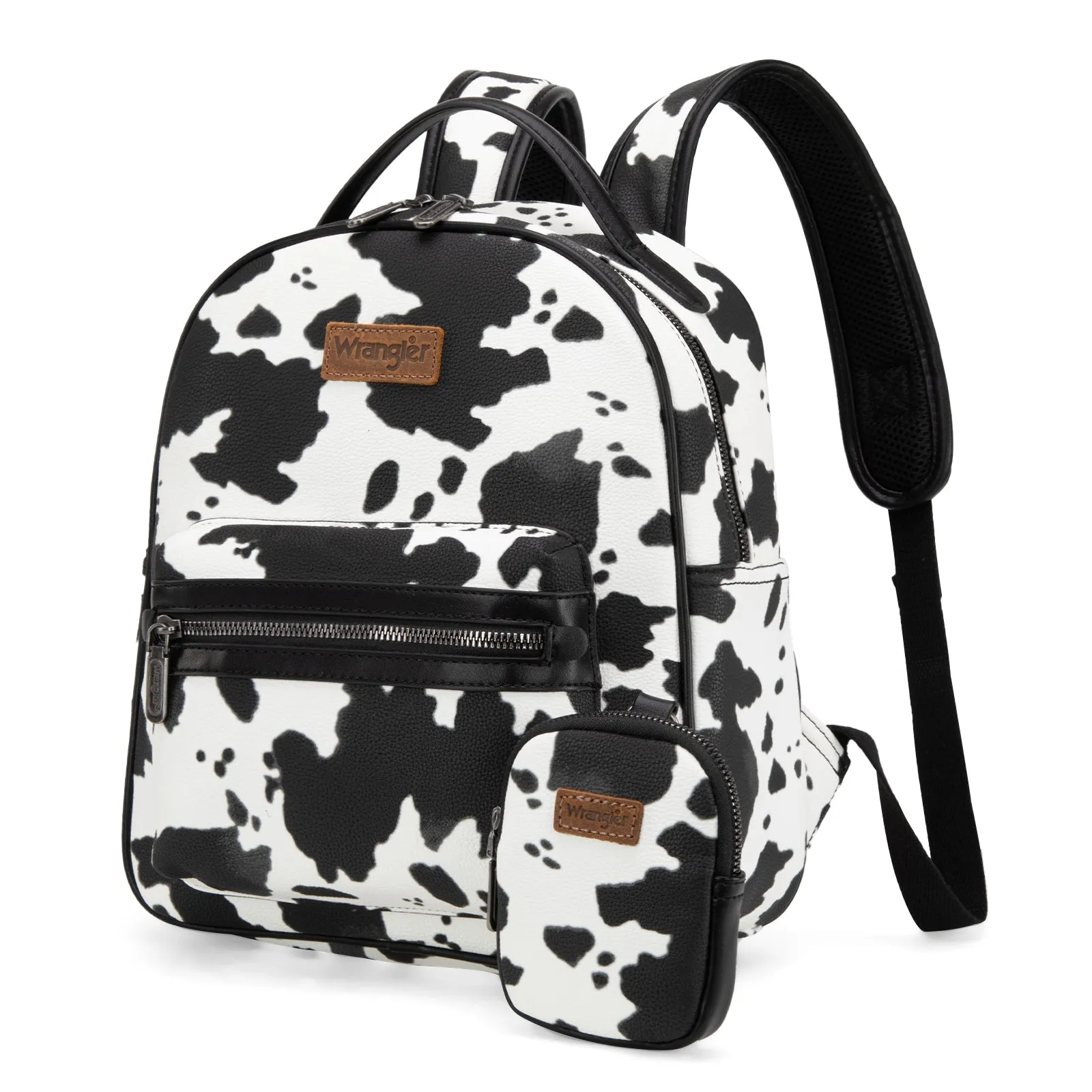 WG133-8603  Wrangler Cow Print Backpack With Coin Pouch - Black