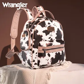 WG133-8603  Wrangler Cow Print Backpack With Coin Pouch - Pink