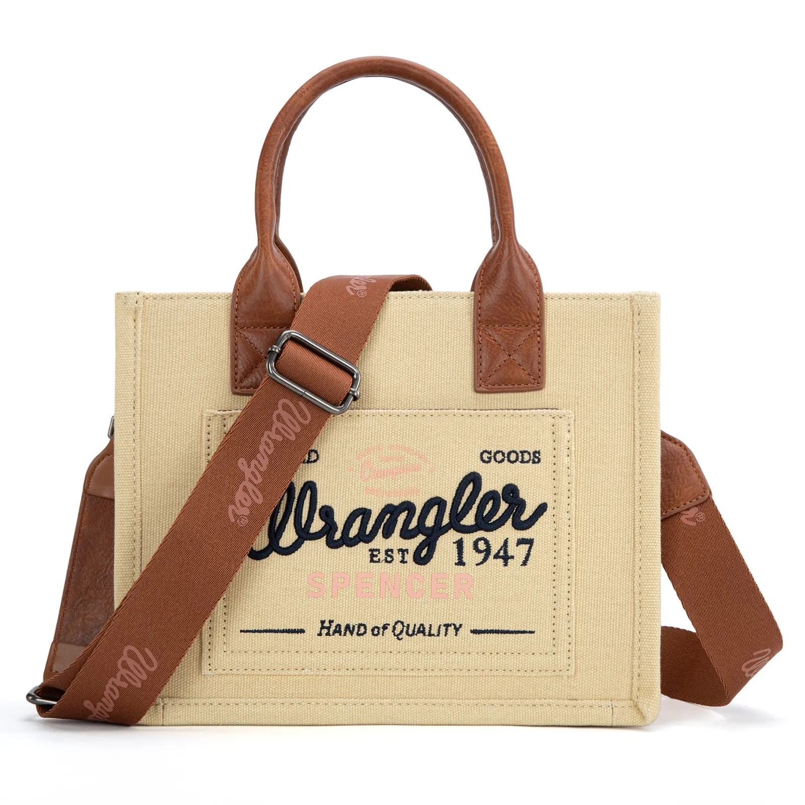 WG136-8120S   Vintage Wrangler Canvas Tote//Crossbody - Tan