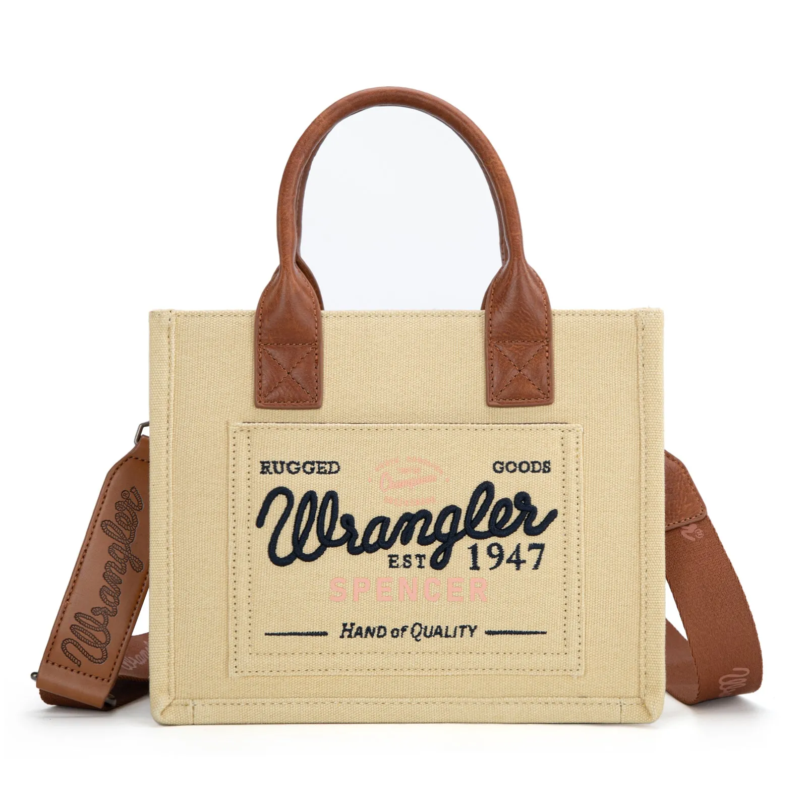 WG136-8120S   Vintage Wrangler Canvas Tote//Crossbody - Tan