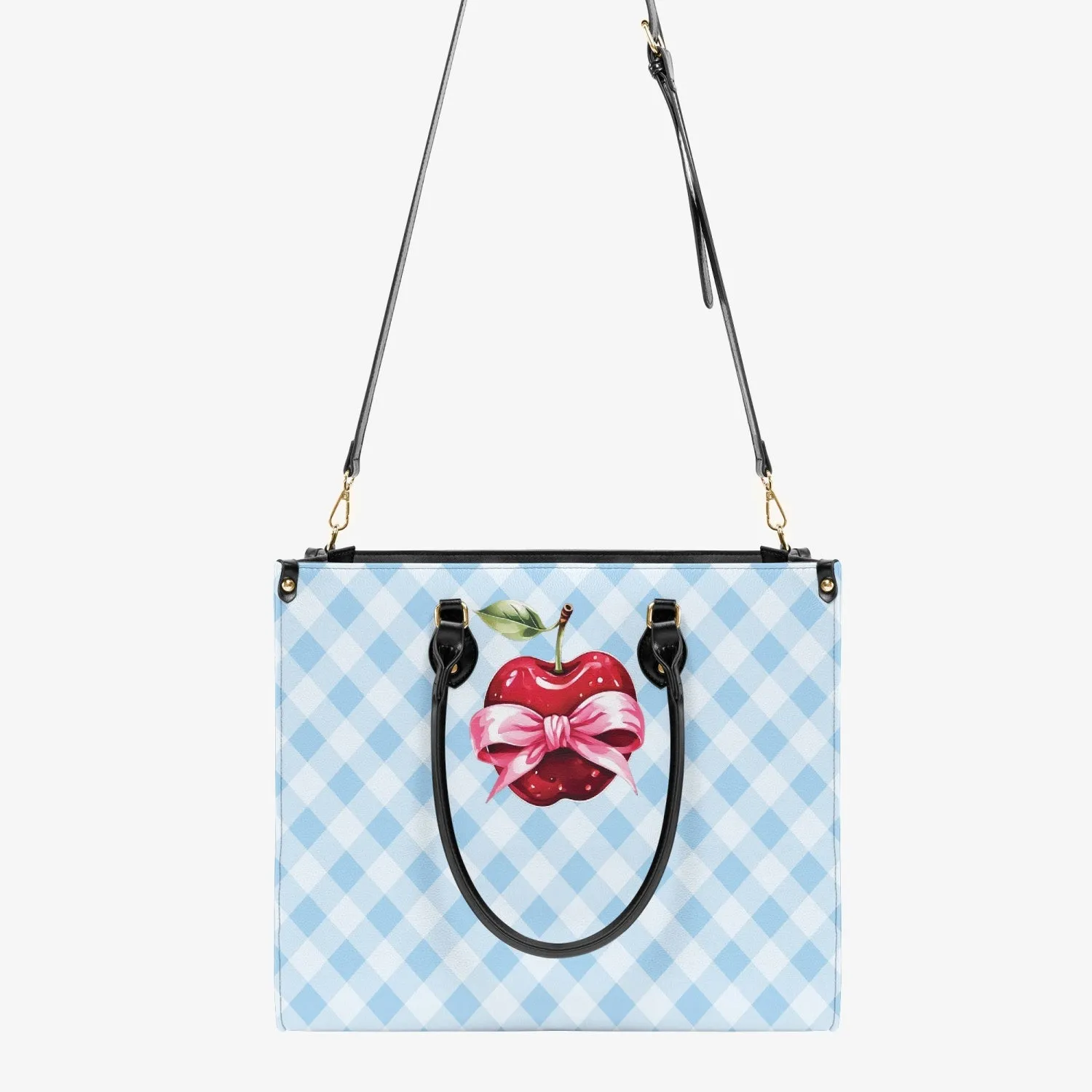 Women's Tote Bag - Rockabilly - Apple Plaid Blue