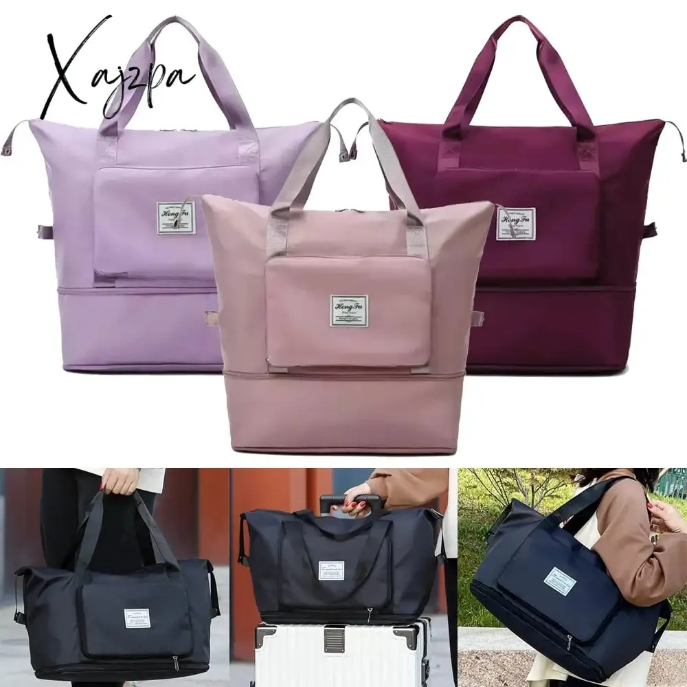 Xajzpa - Folding Travel Bags Waterproof Tote Travel Luggage Bags for Women Large Capacity Multifunctional Travel Duffle Bags Handbag