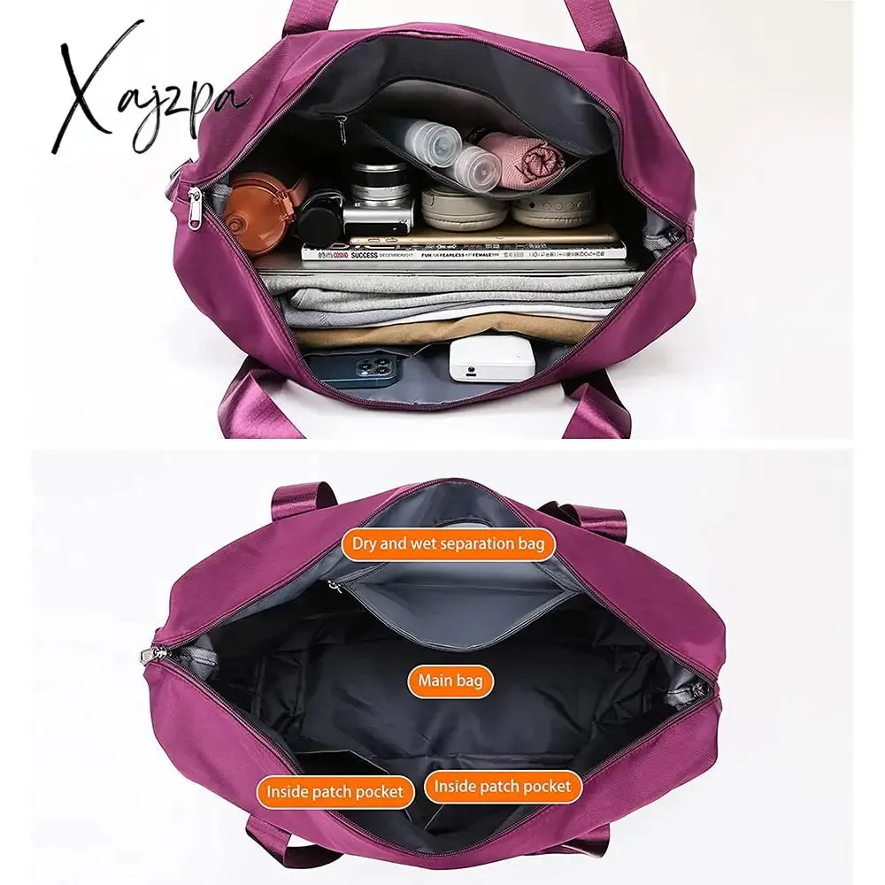 Xajzpa - Folding Travel Bags Waterproof Tote Travel Luggage Bags for Women Large Capacity Multifunctional Travel Duffle Bags Handbag