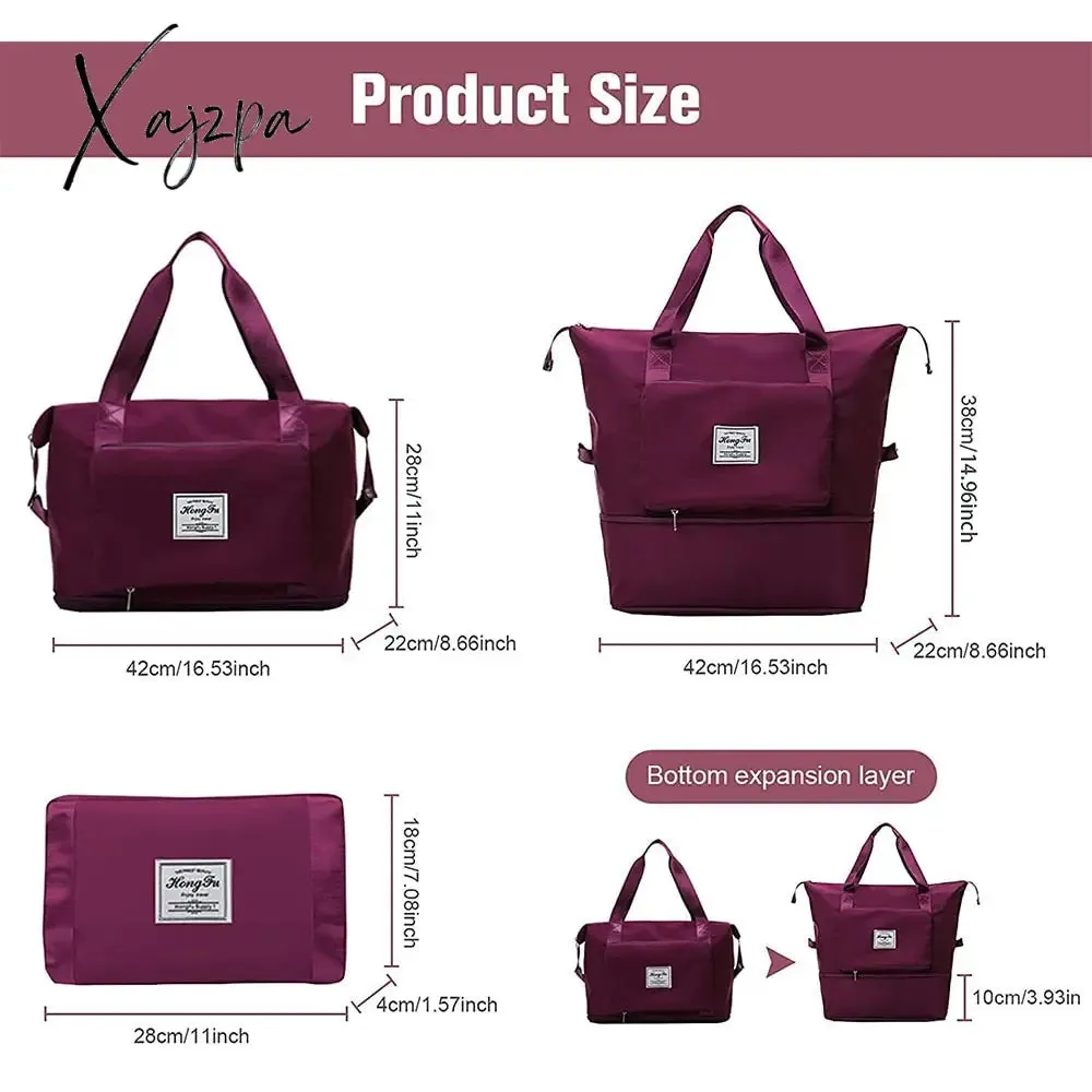 Xajzpa - Folding Travel Bags Waterproof Tote Travel Luggage Bags for Women Large Capacity Multifunctional Travel Duffle Bags Handbag